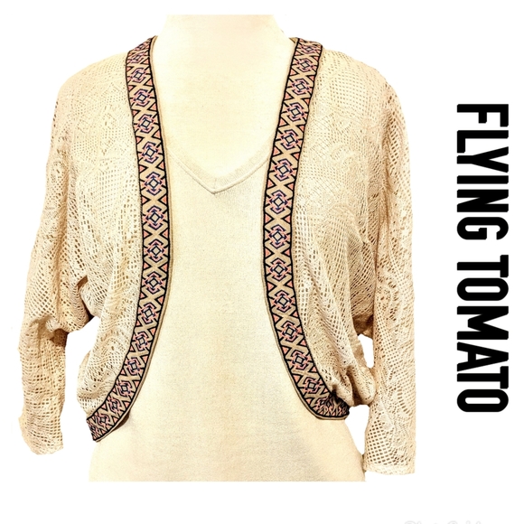 Flying Tomato Tops - FLYING TOMATO knit kimono cardigan